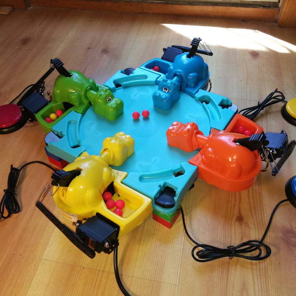 full switch adapted Hungry Hippos setup