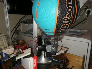 initial dump-style prototype holding ball